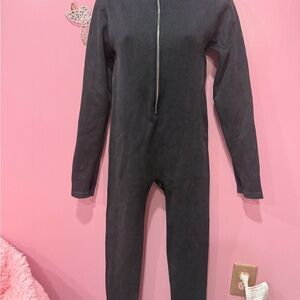 Black Ribbed Women's Jumpsuit